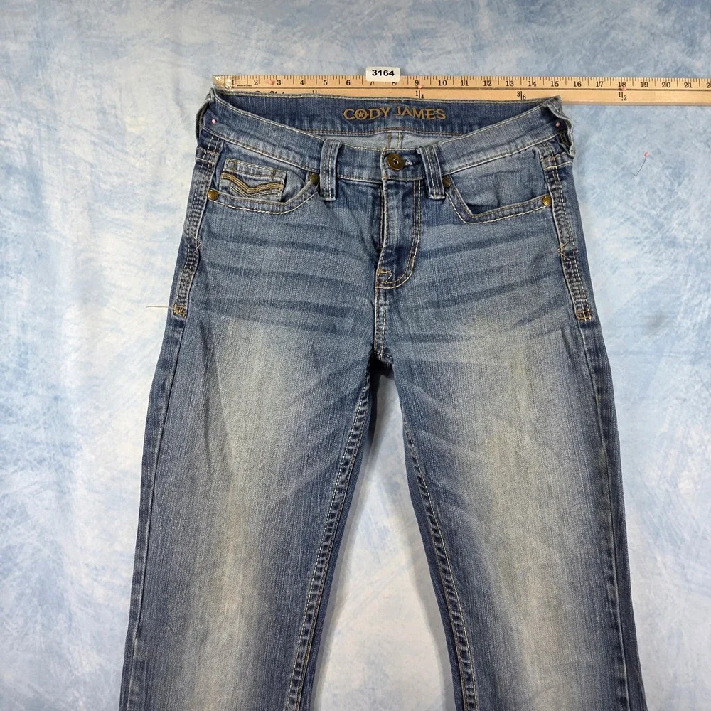 Cody James Mens Slim Straight Western Denim Jeans Medium Wash Blue 30x36